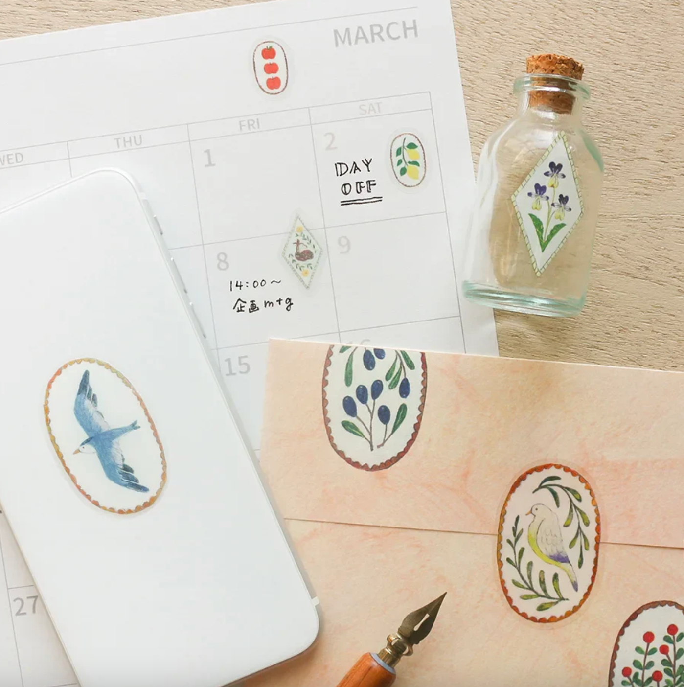 Midori Asano Stickers - Birds Song x Deer Dream