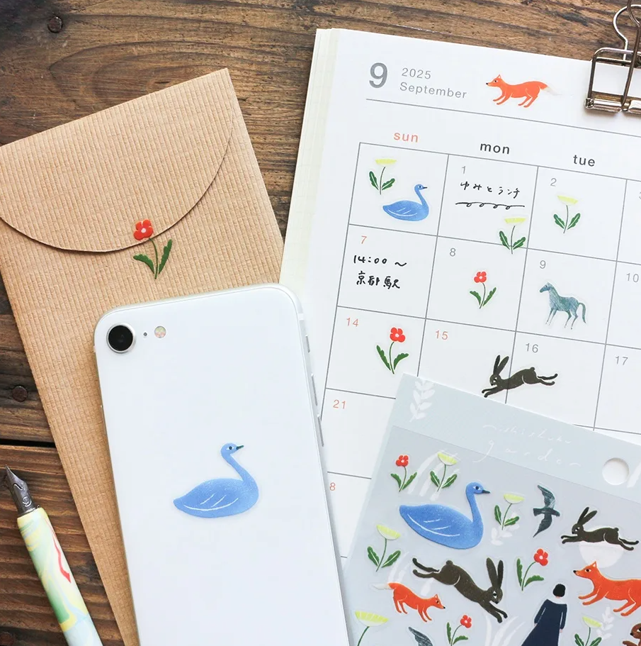 Nishishuku / Cozyca Product PET Clear Stickers - Garden