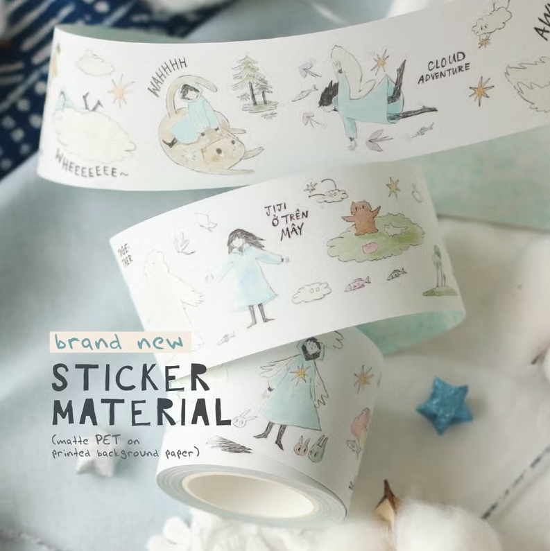 Teayou Kiss Cut PET Tape - Jiji on the Clouds