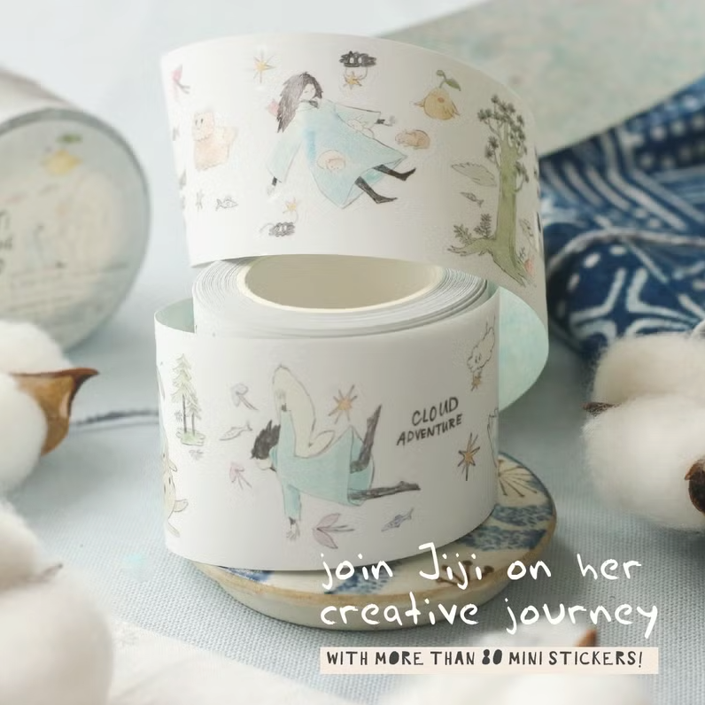 Teayou Kiss Cut PET Tape - Jiji on the Clouds