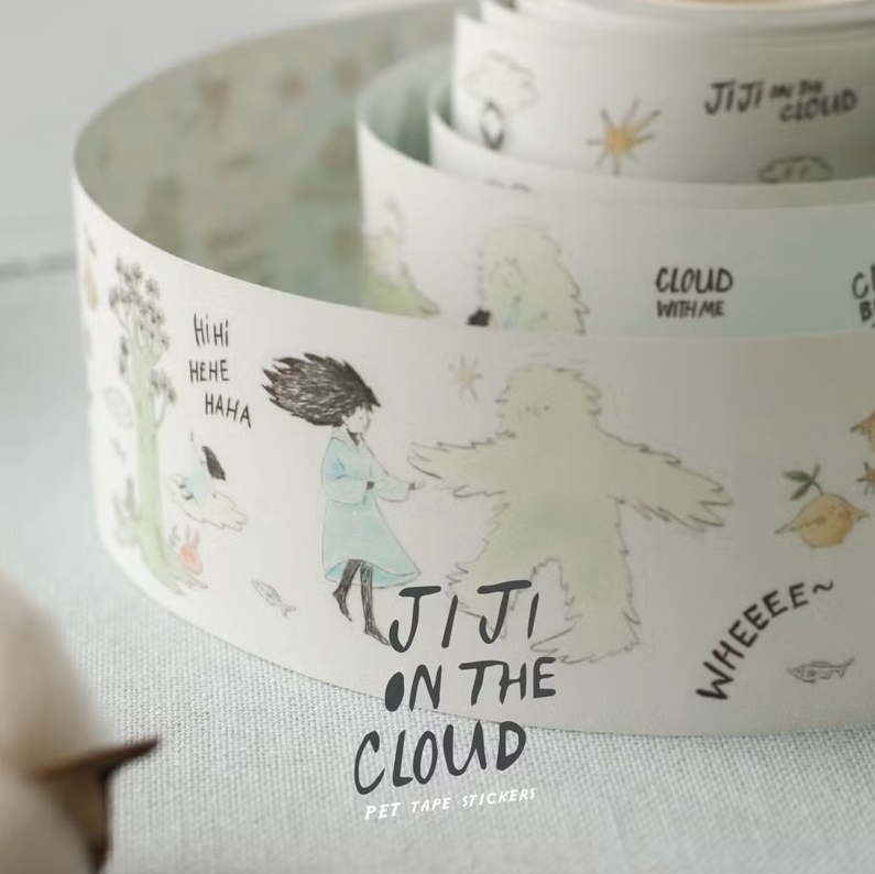 Teayou Kiss Cut PET Tape - Jiji on the Clouds
