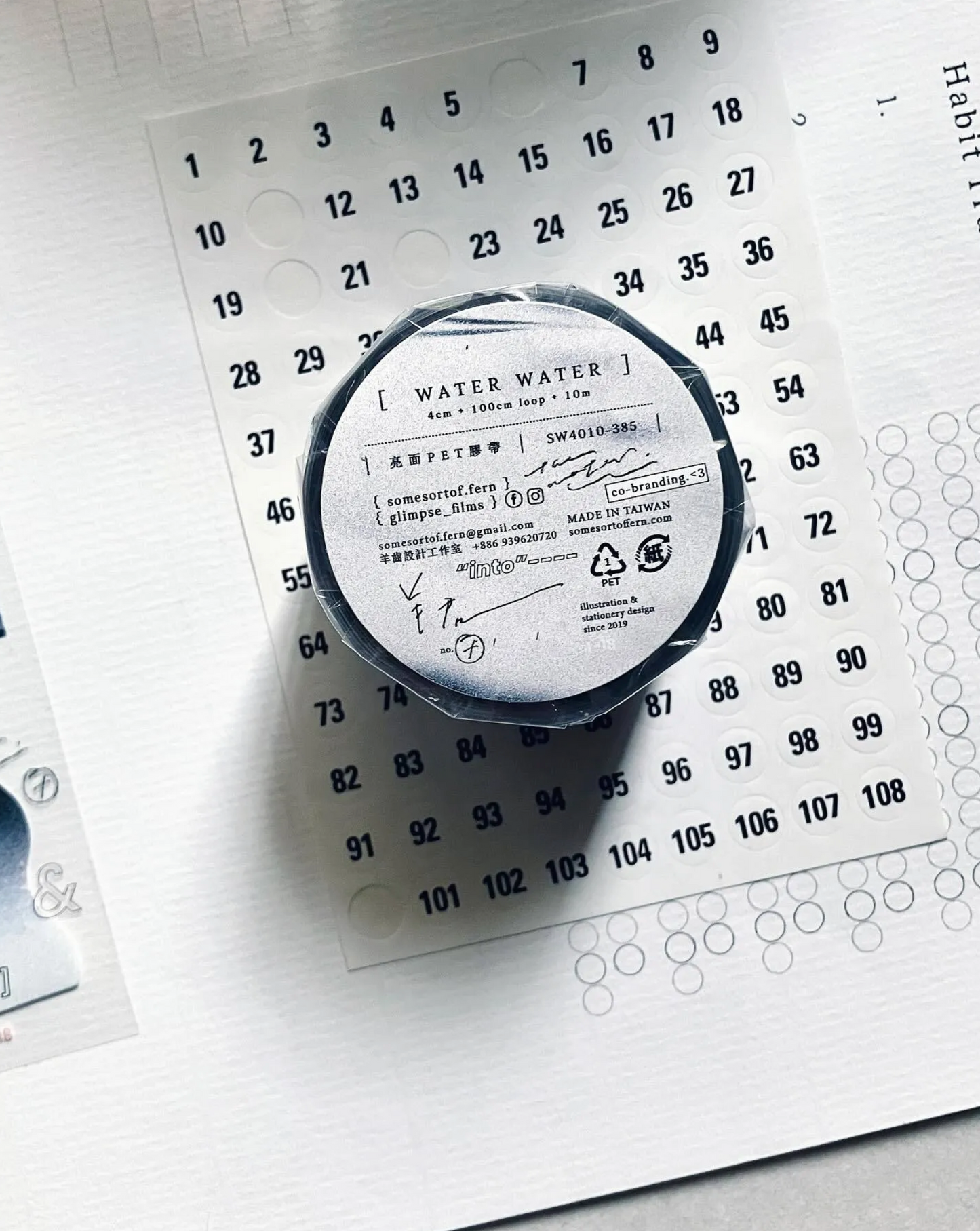 somesortof.fern PET Tape - Water Water