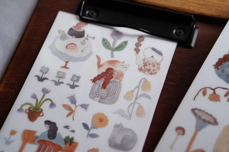 Ivy Snow Transfer Stickers - Indigo