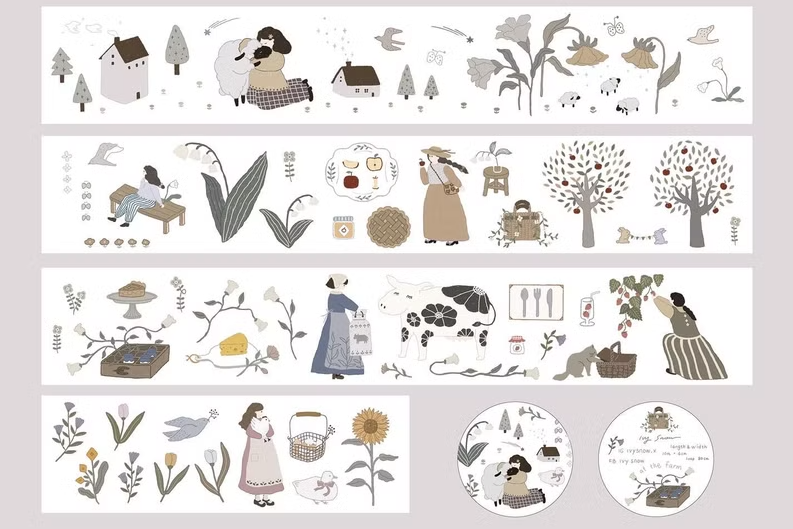 Ivy Snow PET Tape - At the Farm