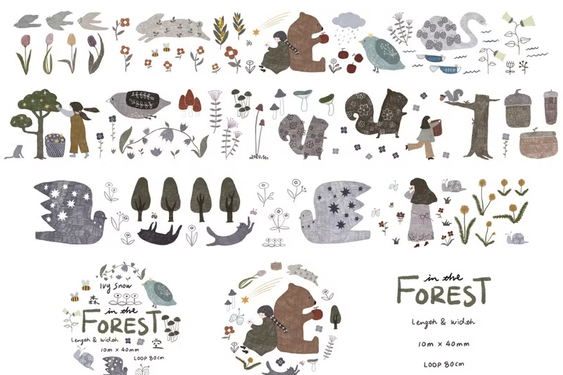 Ivy Snow PET Tape - In the Forest