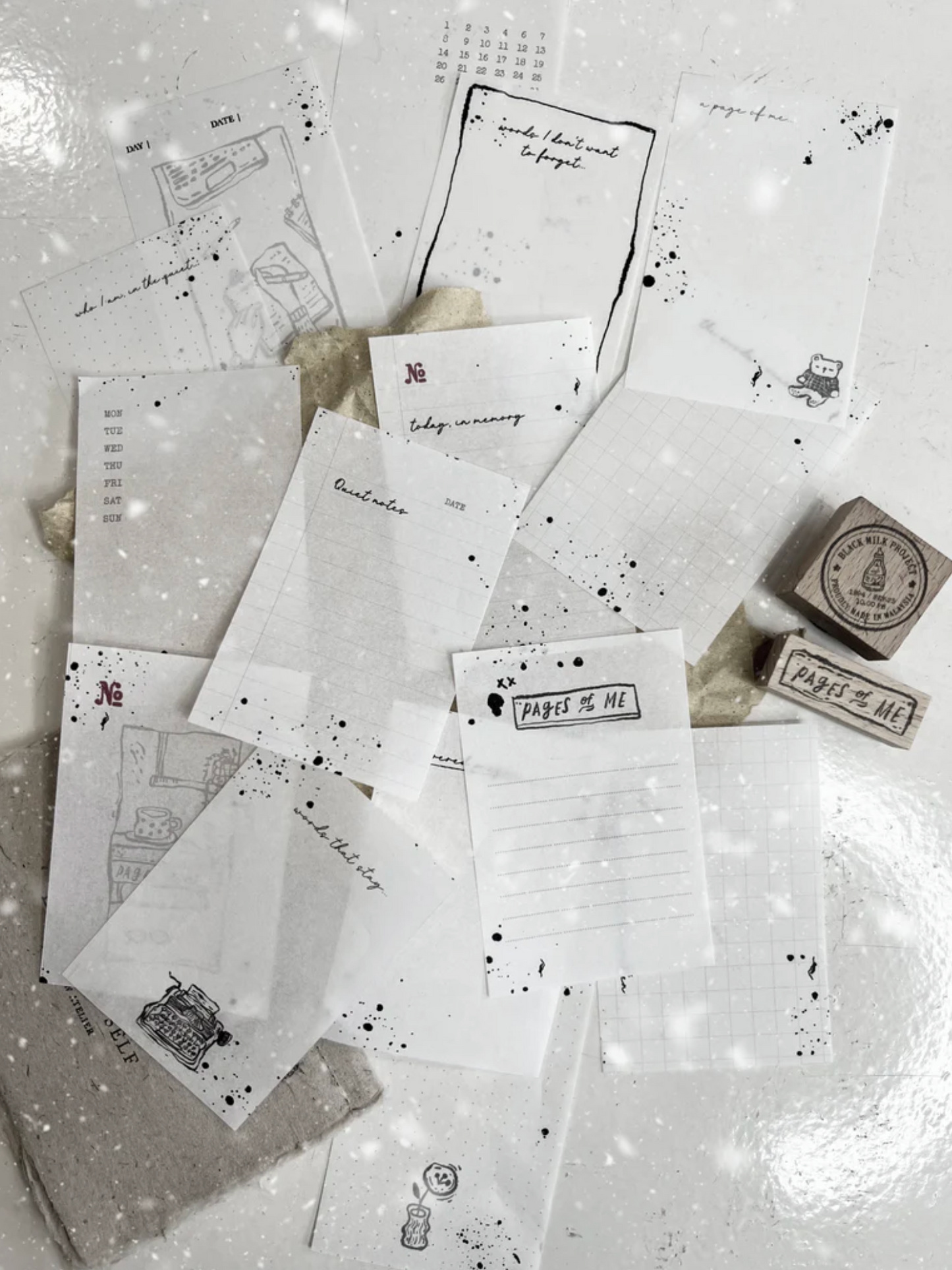Black Milk Project Loose paper sheets - Pages of Me