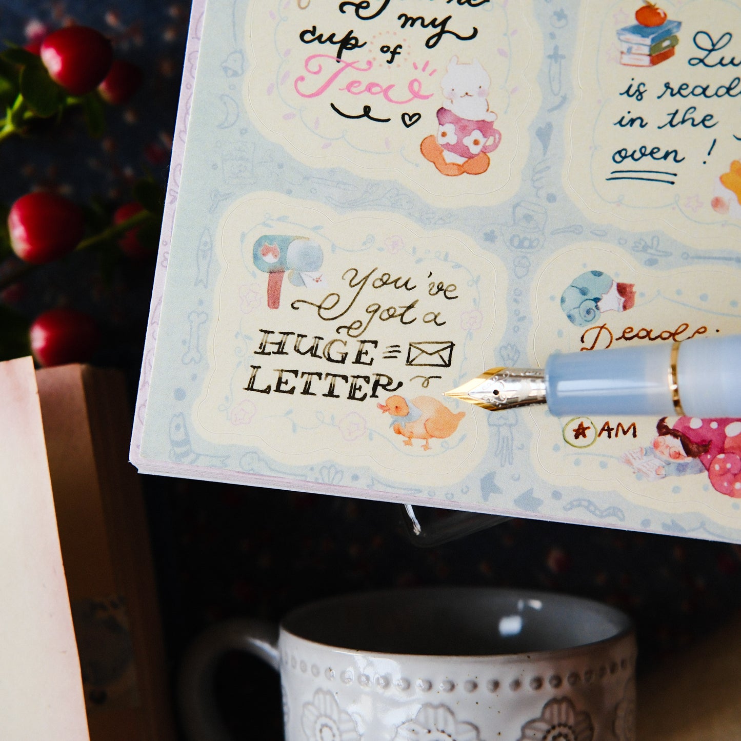 Teayou Frame Notepad Stickers - Reading Sleeping