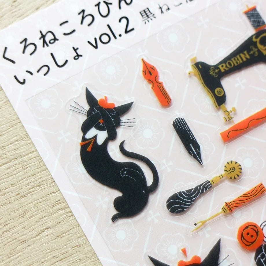 Kuronekoisho / Cozyca Product PET Clear Stickers - With black cat Robin