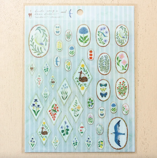 Midori Asano Stickers - Birds Song x Deer Dream