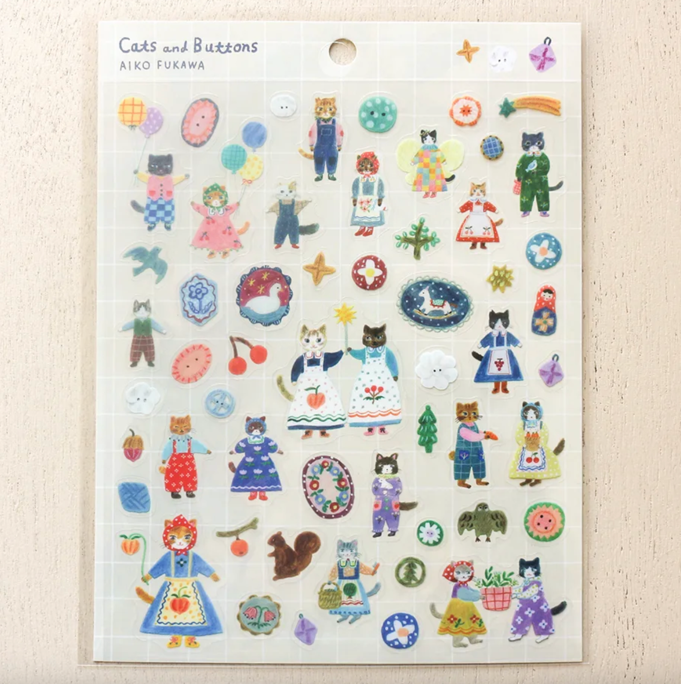 Aiko Fukawa Stickers - Cats and Buttons