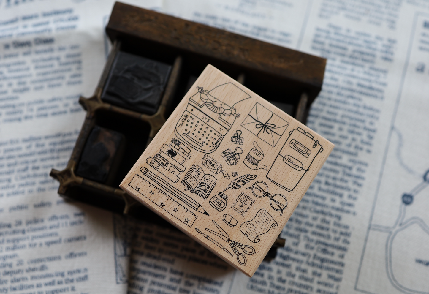 Stacey Yellow Studio Rubber Stamps - Stationery Collection