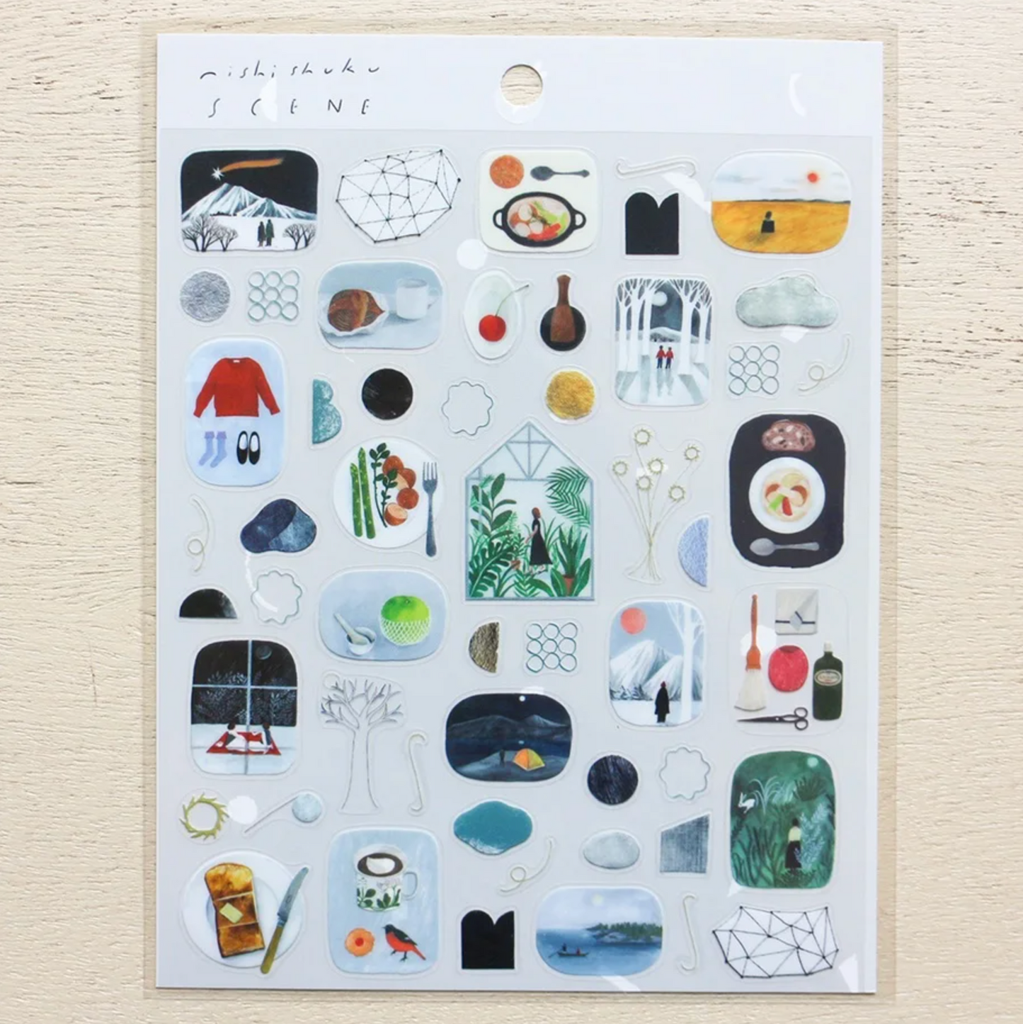 Nishishuku / Cozyca Product  PET Clear Stickers - Scene