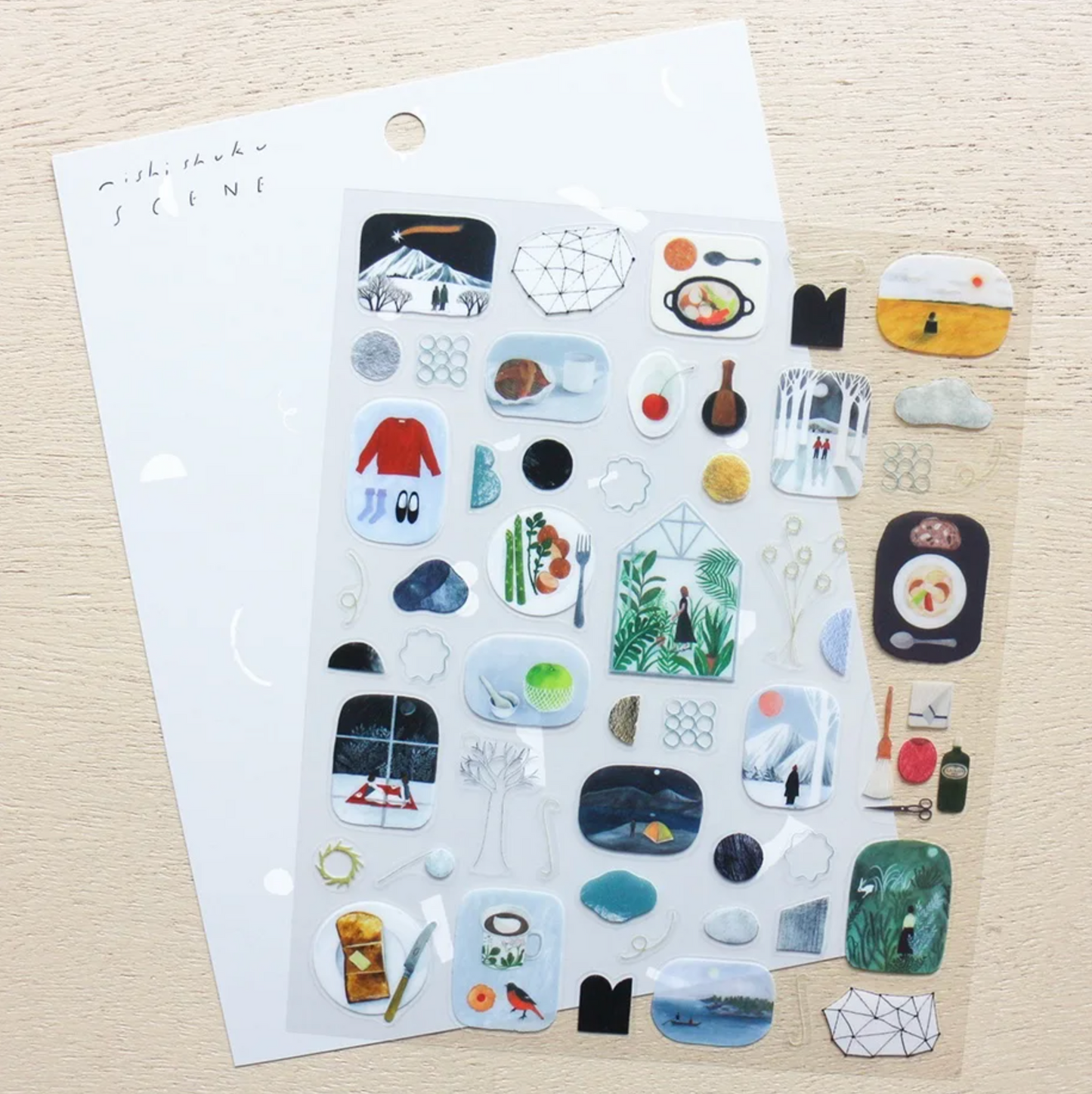 Nishishuku / Cozyca Product  PET Clear Stickers - Scene