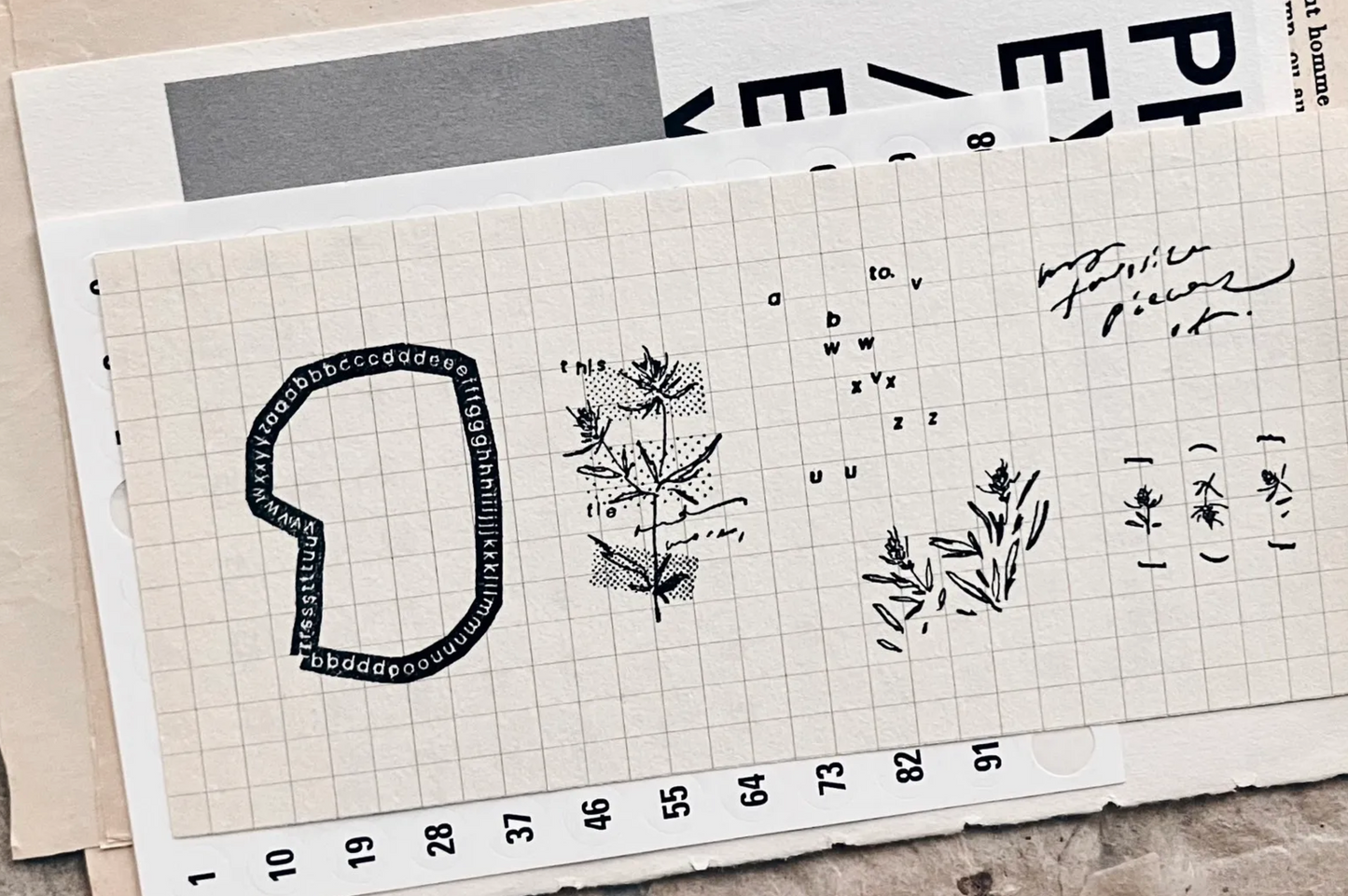 Somesortof.fern Rubber Stamps - Letters and Blooms