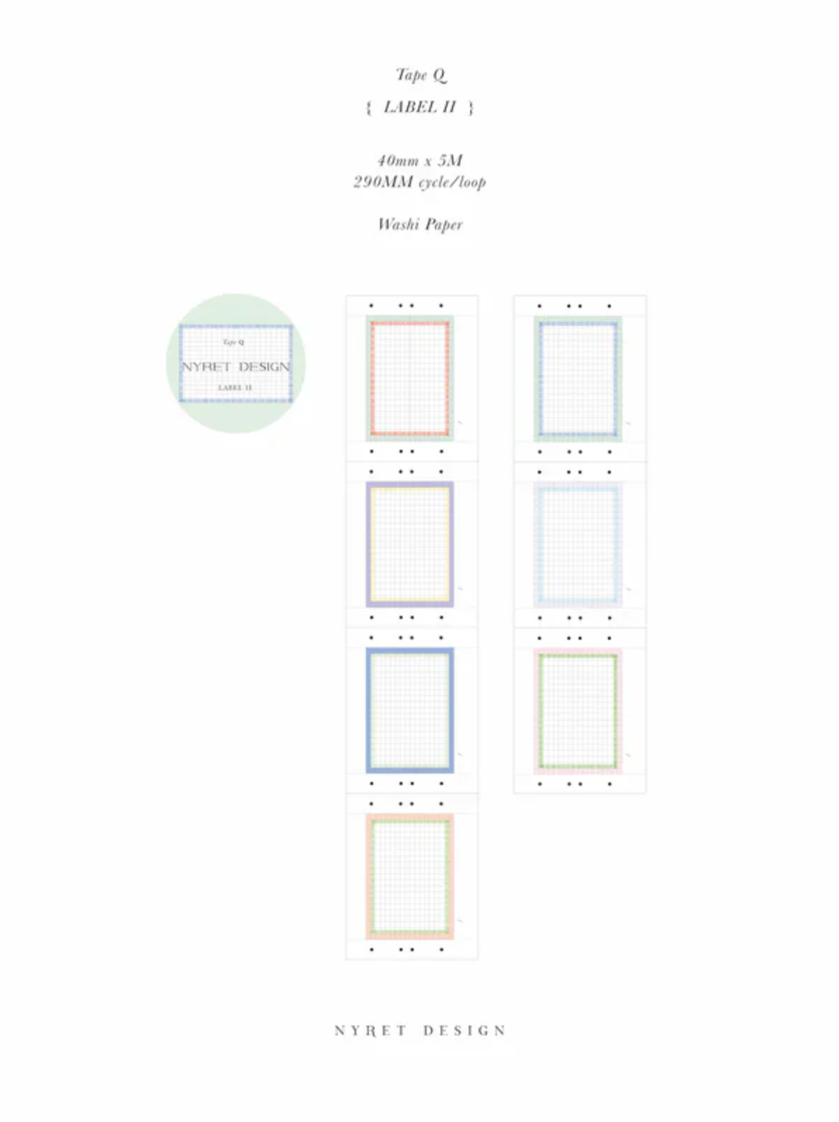 Nyret Washi Tape - Vol 11 One Day Tape Q Label II