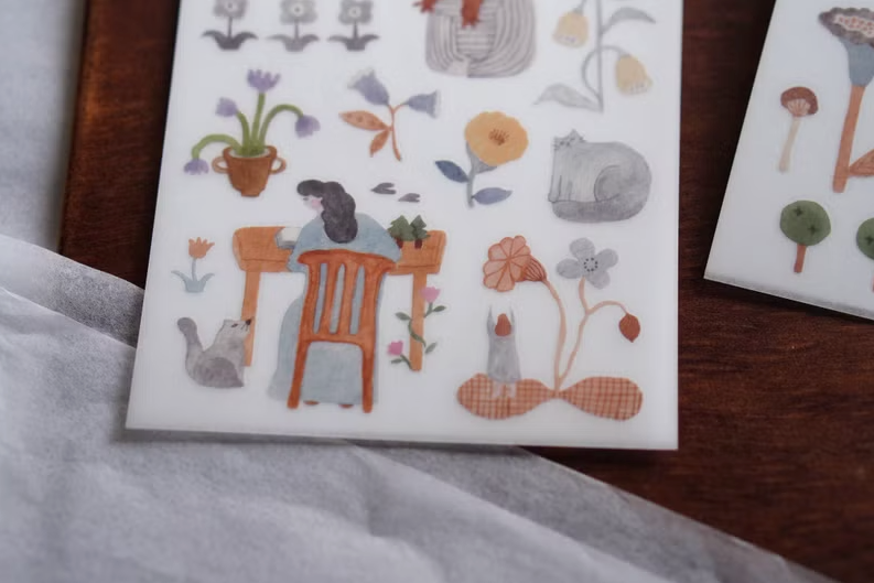 Ivy Snow Transfer Stickers - Indigo