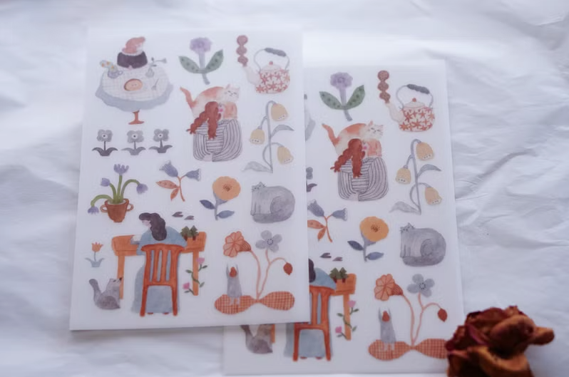 Ivy Snow Transfer Stickers - Indigo