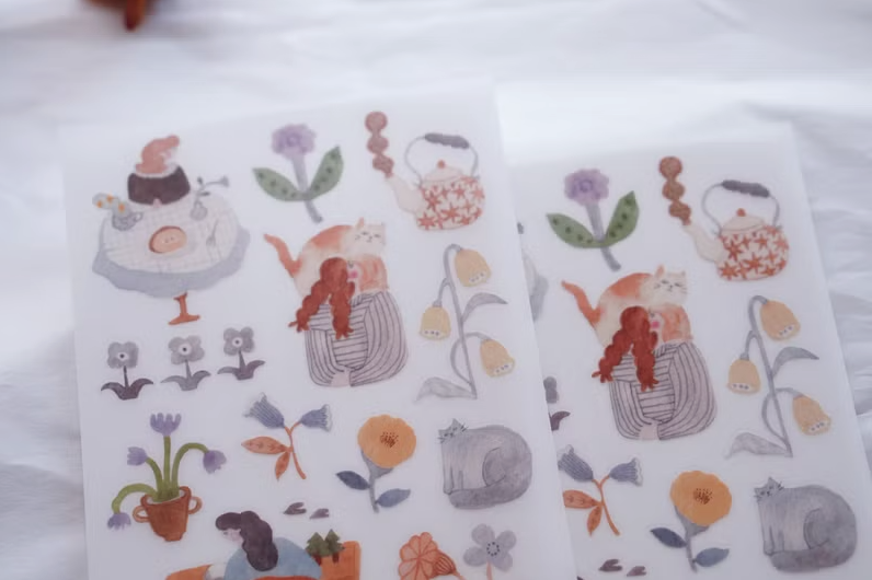 Ivy Snow Transfer Stickers - Indigo