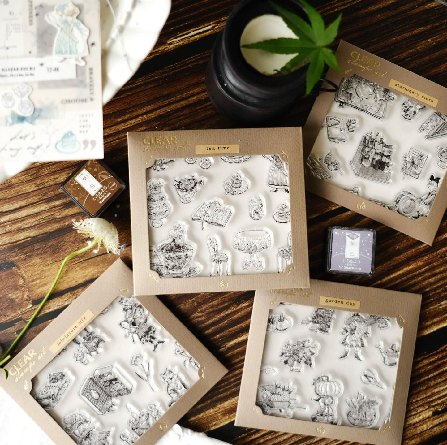 Teayou Crystal seal Clear Stamp Set