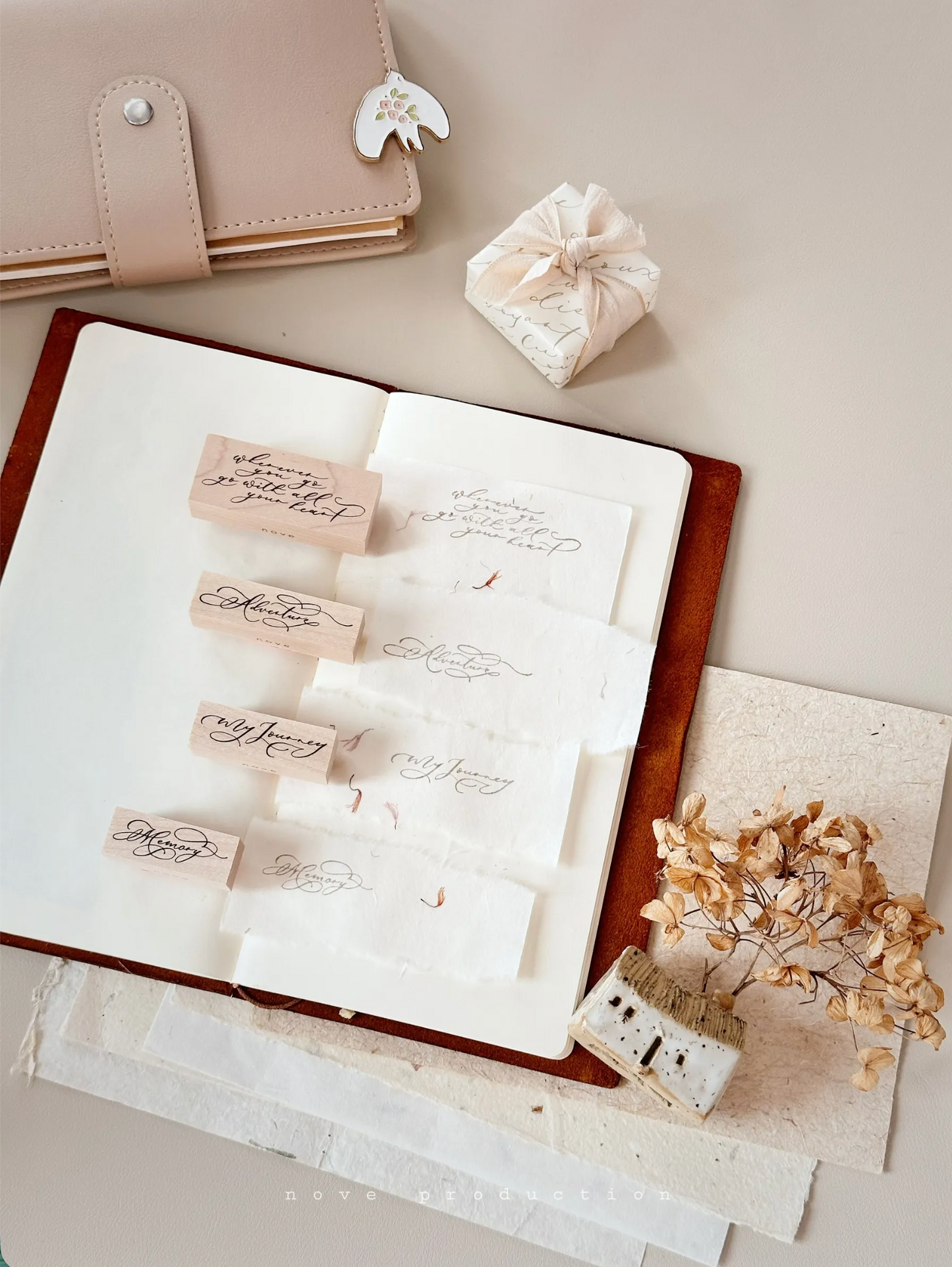 Nove Rubber Stamp Collection - Flow & Slow (Calligraphy)