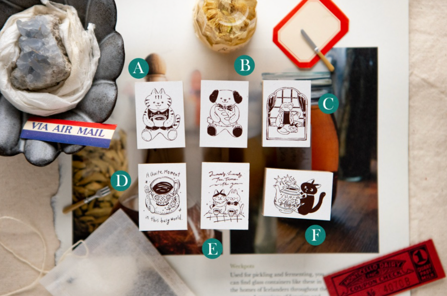 OURS Studio Rubber Stamps - The Gift Stamp Tea Room Series