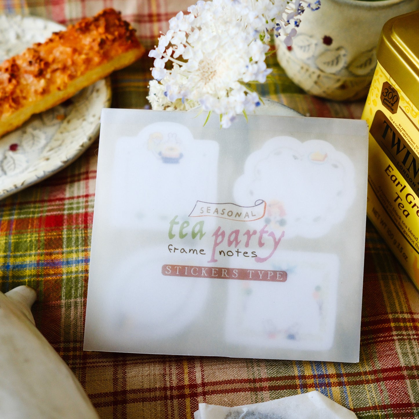 Teayou Frame Notepad Stickers - Seasonal Tea Party