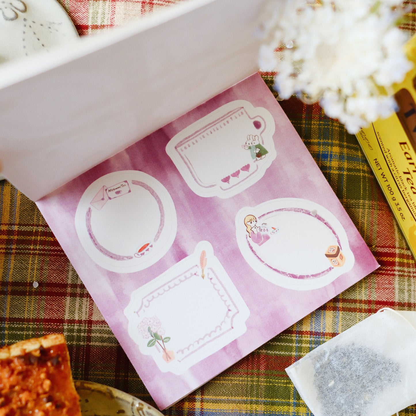 Teayou Frame Notepad Stickers - Seasonal Tea Party