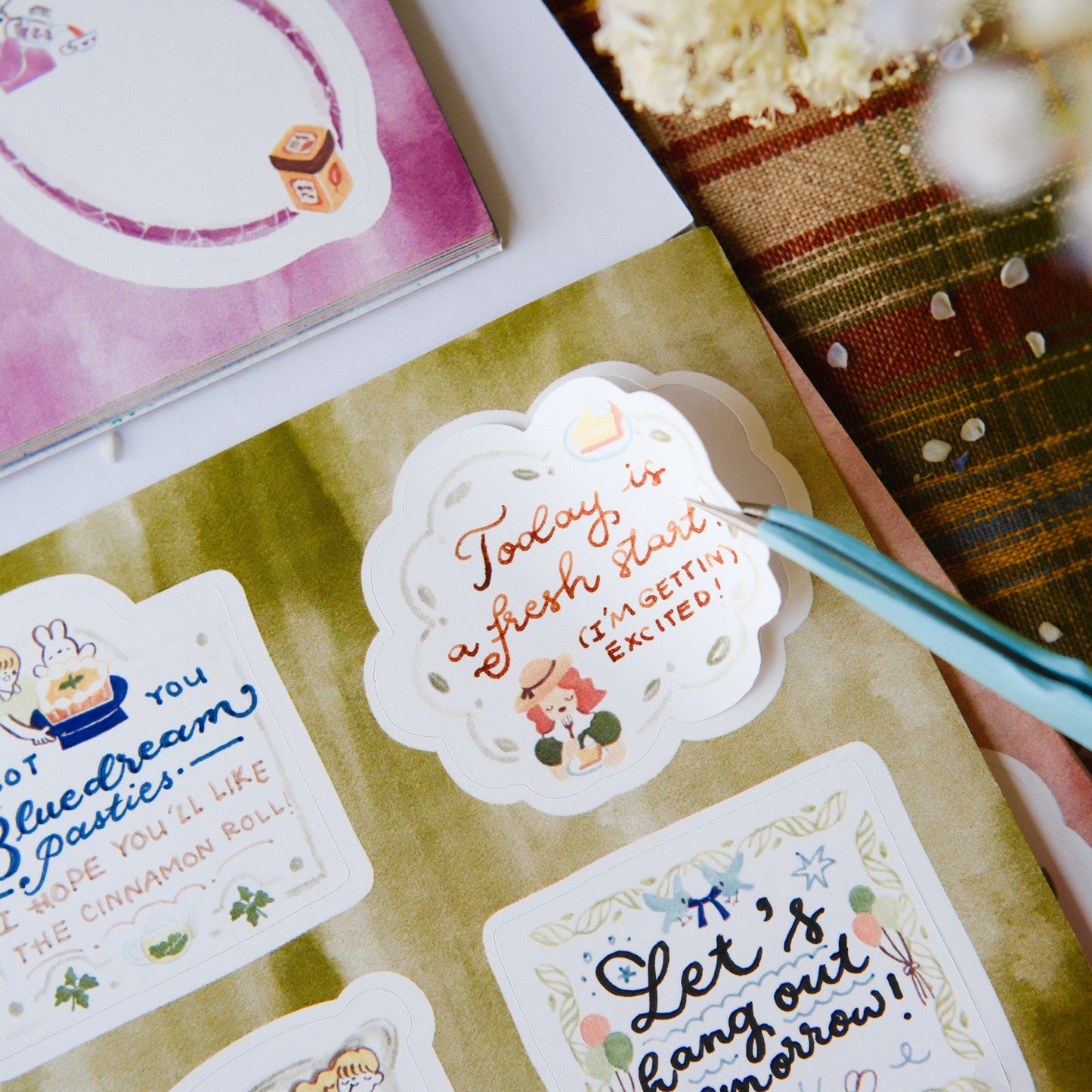 Teayou Frame Notepad Stickers - Seasonal Tea Party