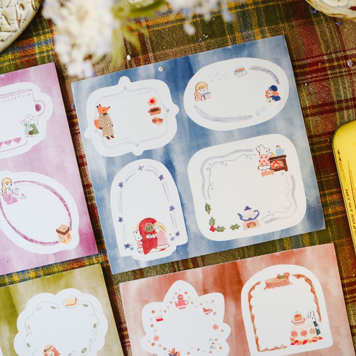 Teayou Frame Notepad Stickers - Seasonal Tea Party