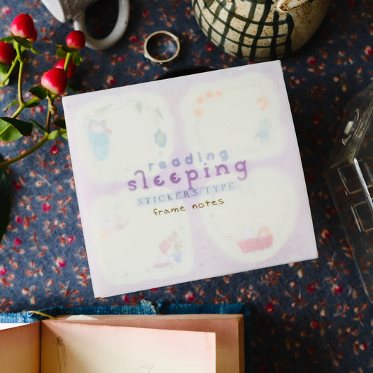 Teayou Frame Notepad Stickers - Reading Sleeping