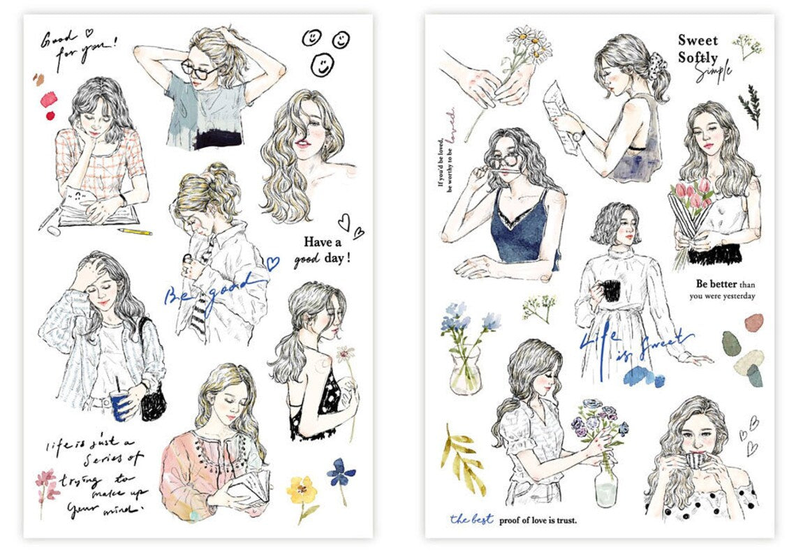 Pion Transfer Stickers - Sketch Girls