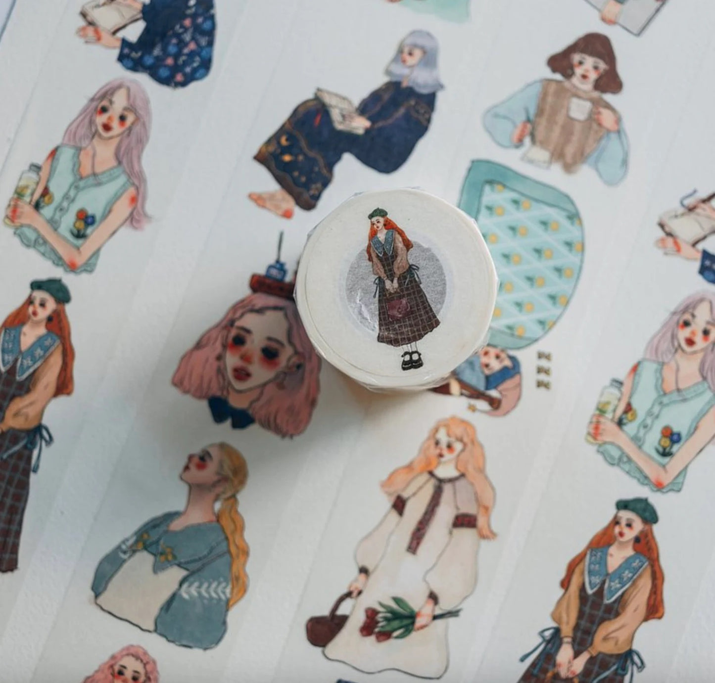 La Dolce Vita Washi Tape - Girl Illustrations Collage Time